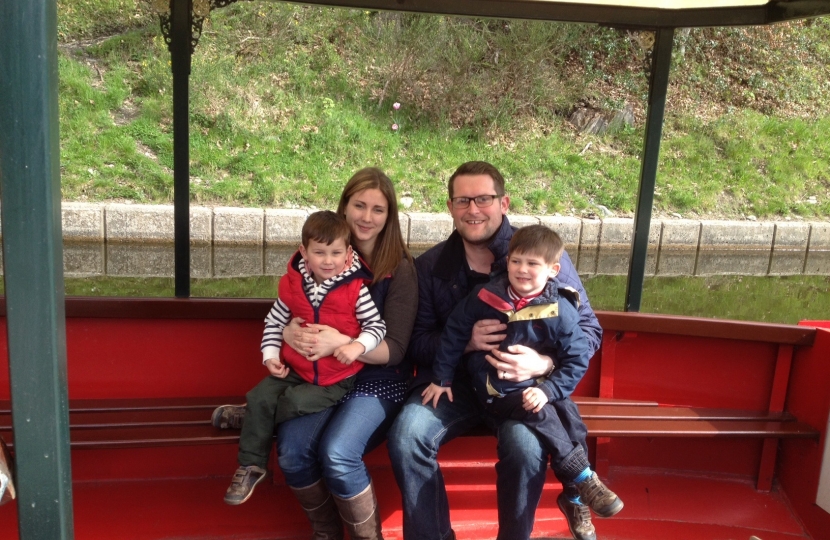 Andrew and his family on a visit to Wrexham